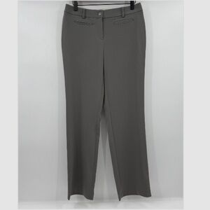 Additions by Chicos Pants Women Small Gray Straight Leg Office Shimmer Stretch